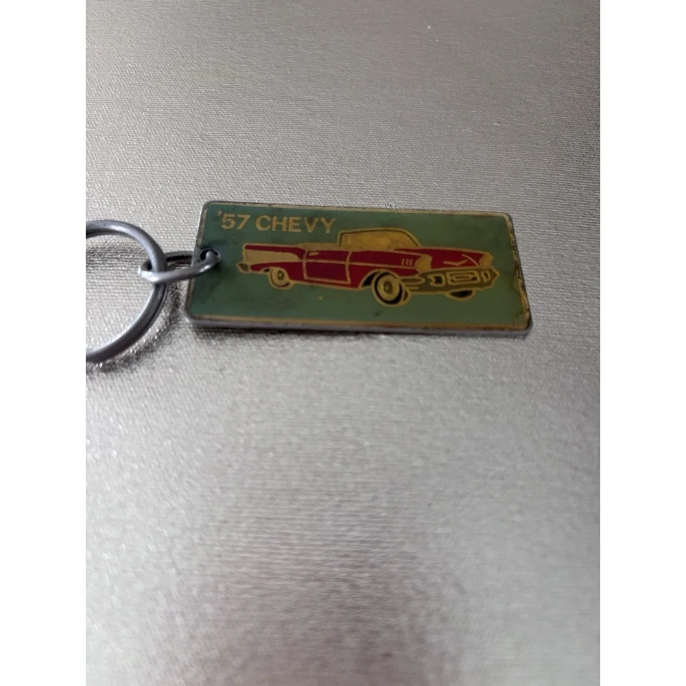 Vintage SWiBCO Metal Key‎ Fob 1957 Chevy  enamel 3111. Rare Find
